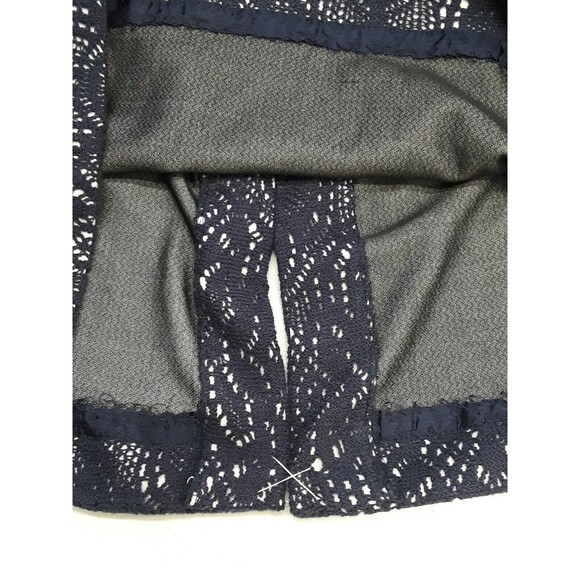 Kay Unger New York Pencil Skirt Lace Sheer Navy Blue Zipper Lined Sz 8 - Picture 4 of 10